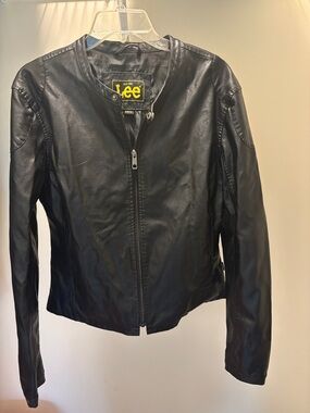 Lee Women's Black Faux Leather Zip-Front Jacket